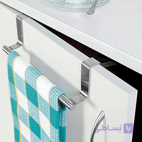 آویز حوله کابینتی و دستمال نقره ای کد AV033 — تصویر 1