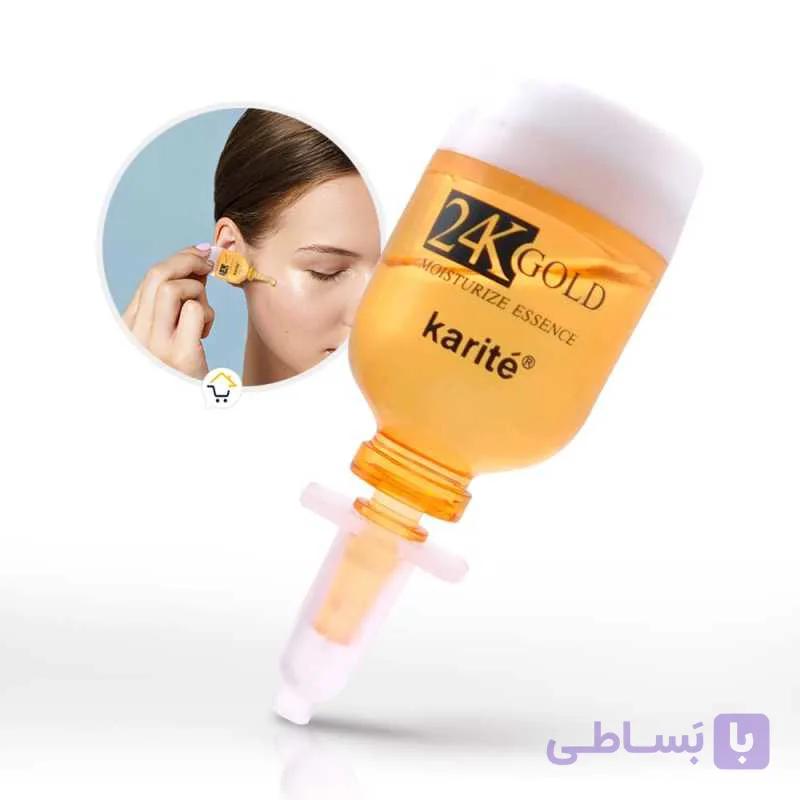 سرم مرطوب کننده صورت طلا 24K GOLD karité — تصویر 1