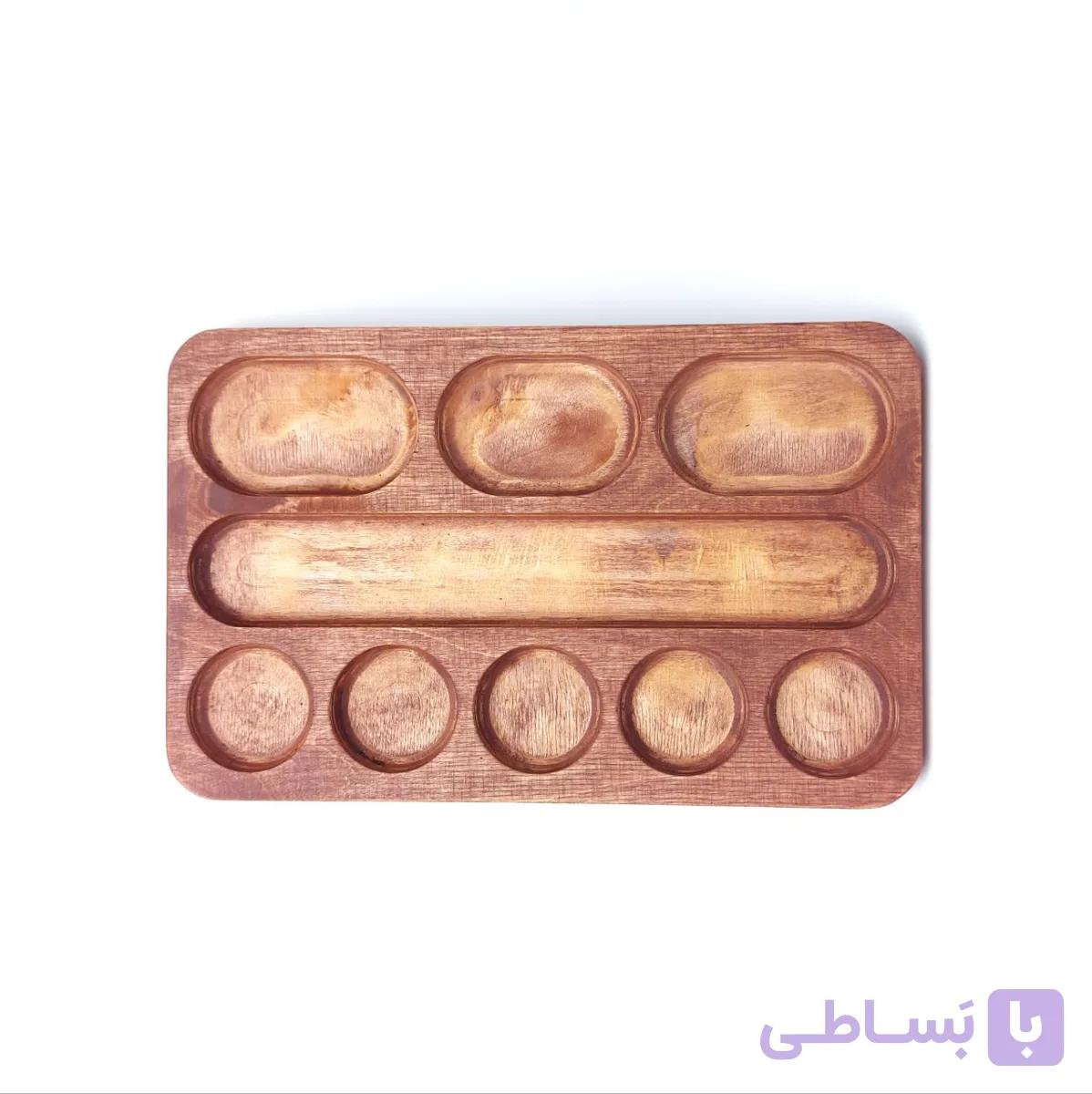 ظرف مزه خوری چوبی مدل مستطیل 9 خانه کد 16 — تصویر 1