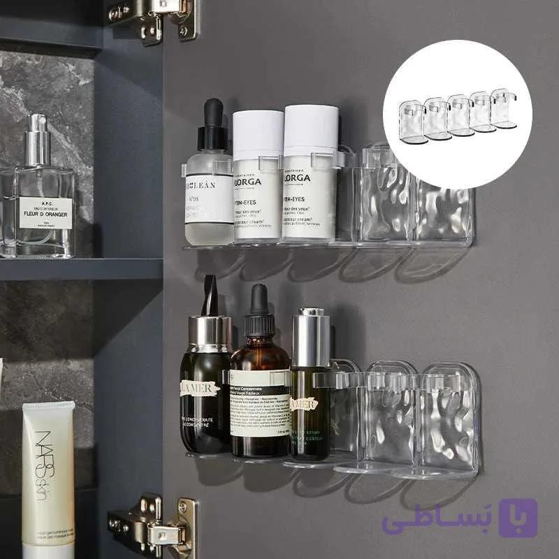 نگهدارنده لوازم آرایشی و بهداشتی دیواری پشت چسبدار — تصویر 1