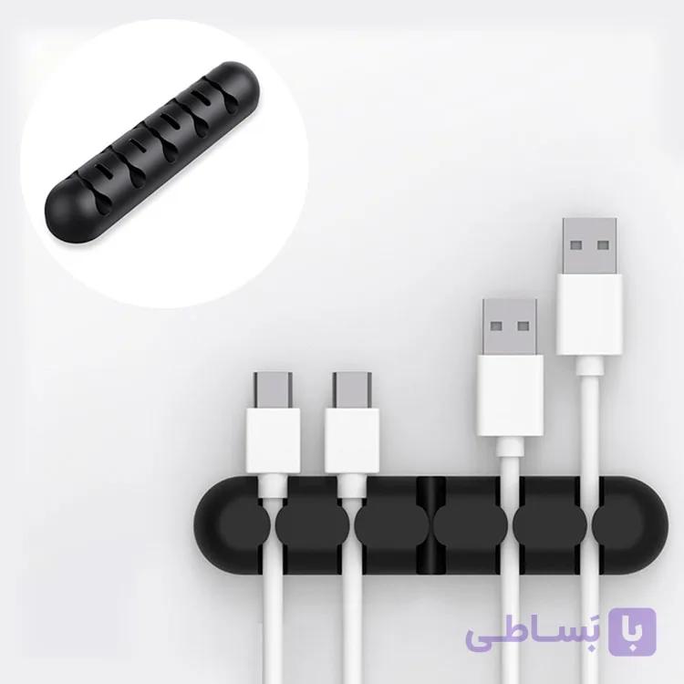 نگهدارنده کابل و سیم شارژر رومیزی چسبی 2 عددی (سیلیکونی) — تصویر 1