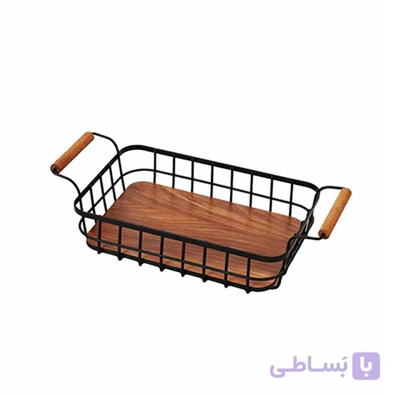 سبد میوه فلزی مستطیل سالوت — تصویر 1