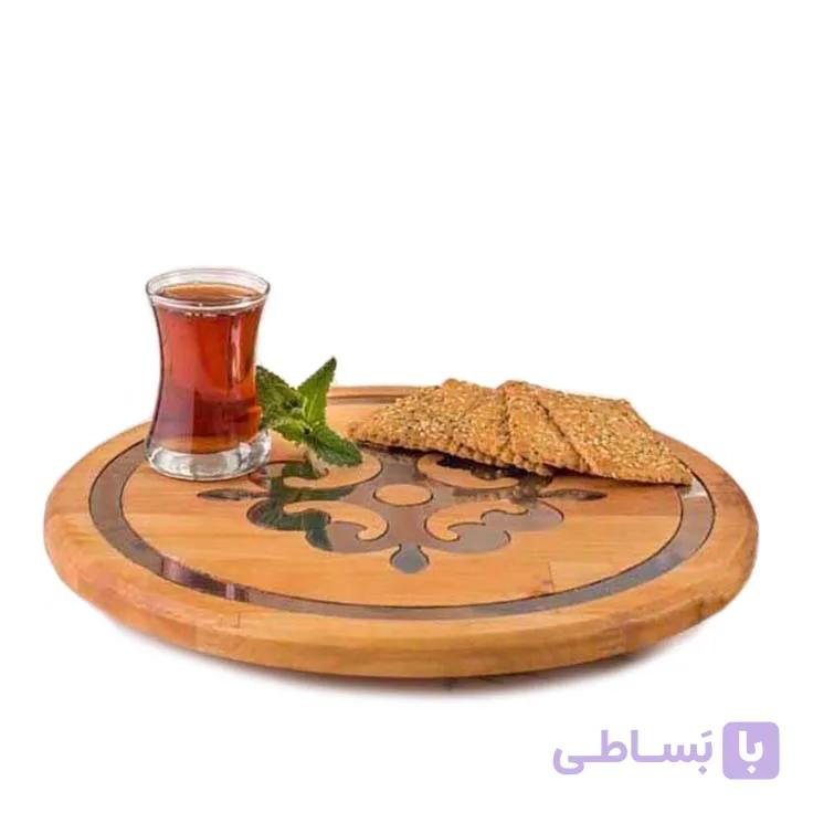 سینی پذیرایی چرخان چوبی ریور کد 5916 — تصویر 1