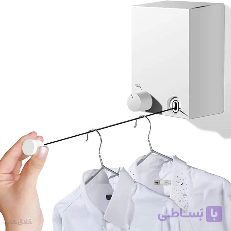 بند رخت طنابی جمع شونده مدل بند فلزی بندرخت آپارتمانی 4.2 متری — تصویر 1