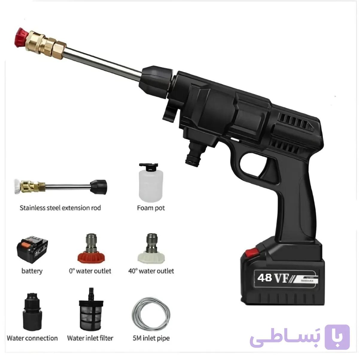 کارواش شارژی حرفه ای مدل 48VF + باتری یدک شارژی — تصویر 1