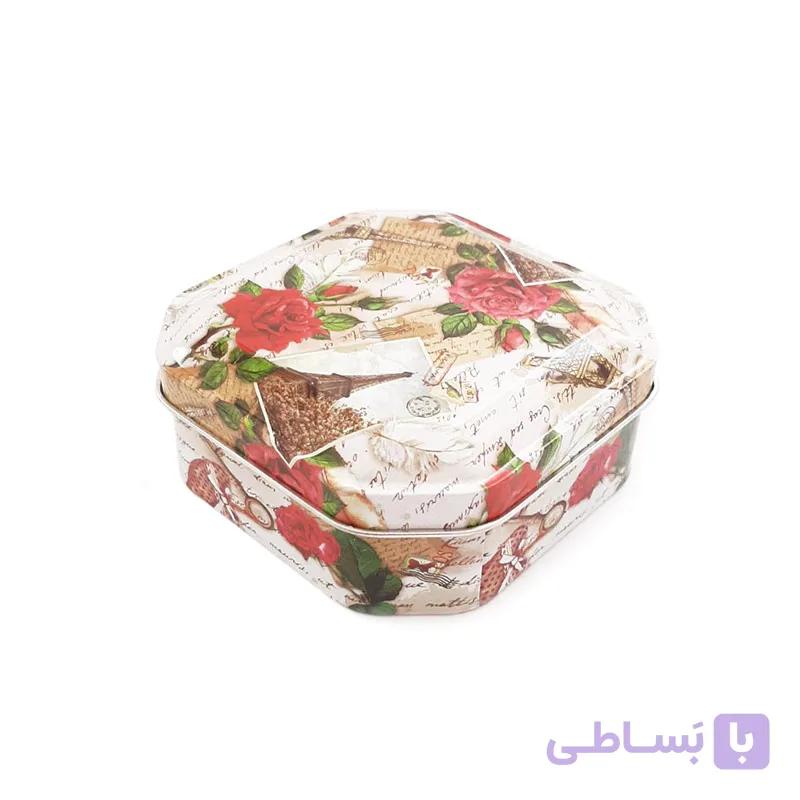ظرف فلزی هدیه و شکلات طرح گل 8 ظلعی — تصویر 1