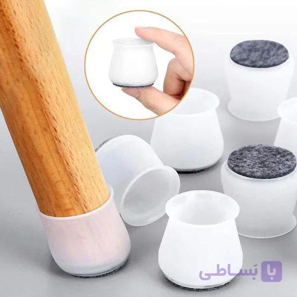 محافظ پارکت و صداگیر سیلیکونی پایه مبل و صندلی 8 عددی — تصویر 1