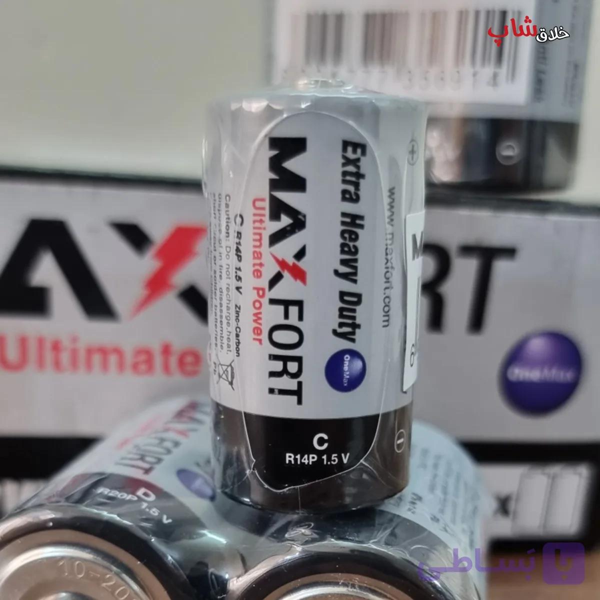 باتری سایز متوسط مکس فورت 1.5 ولت C size دو عددی کد D2 — تصویر 1