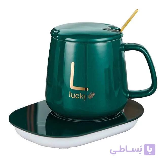 ماگ حرارتی لاکی lucky به همراه صفحه گرمکن برقی