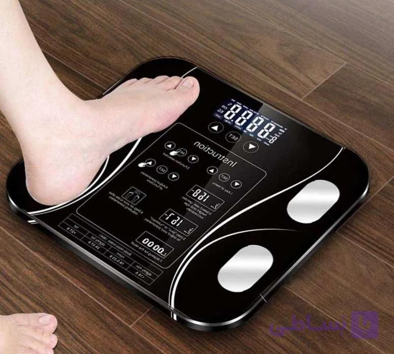 ترازو حمام وزنی comryشیشه 8میلی بلوتوثی طرح دار