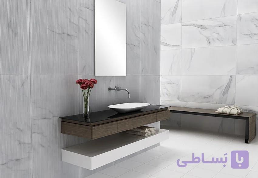 سرامیک کراون مرجان پرسلان 60 در 120 طرح کلکته مات — تصویر 1
