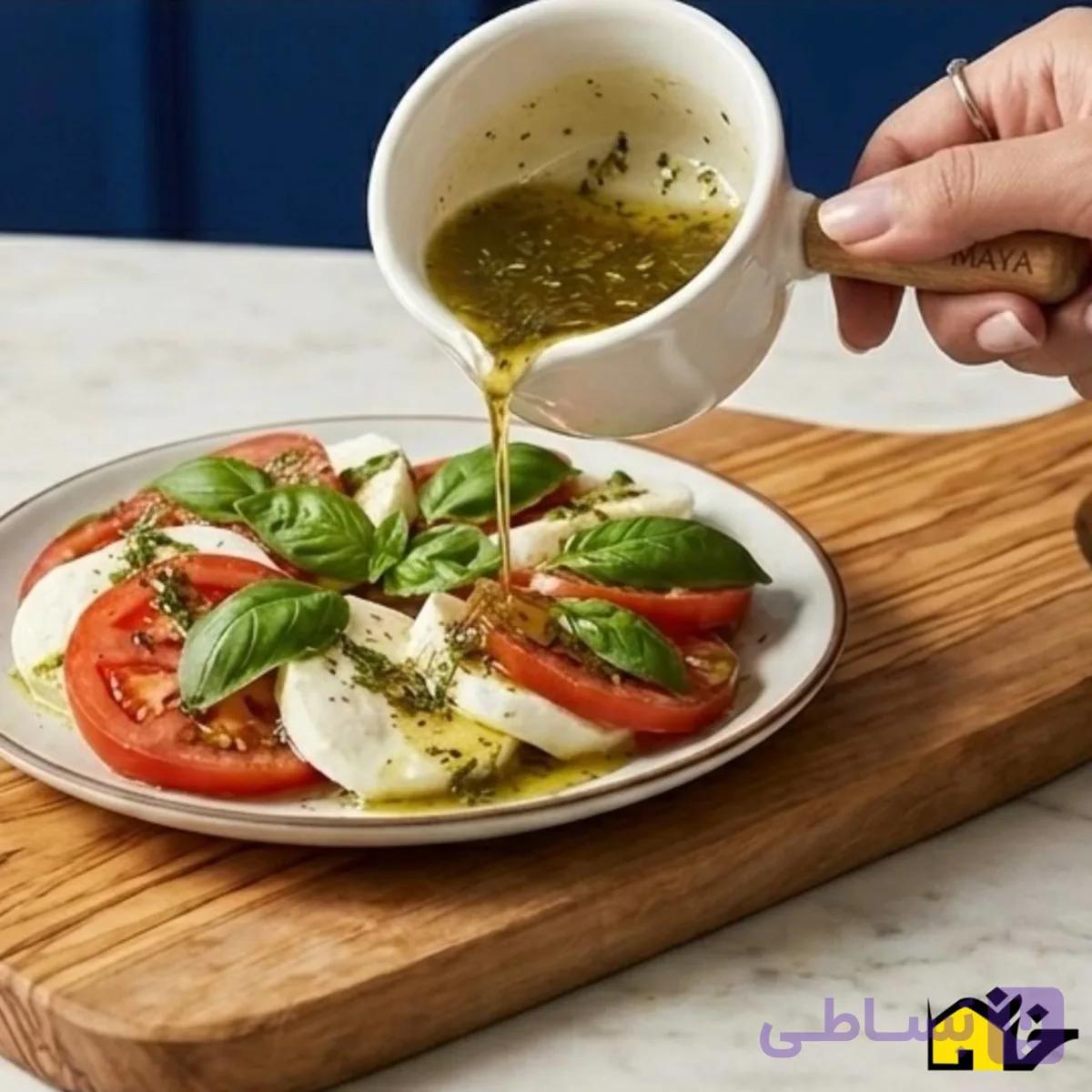 سس خوری سرامیکی دسته چوبی مدل مایا — تصویر 1