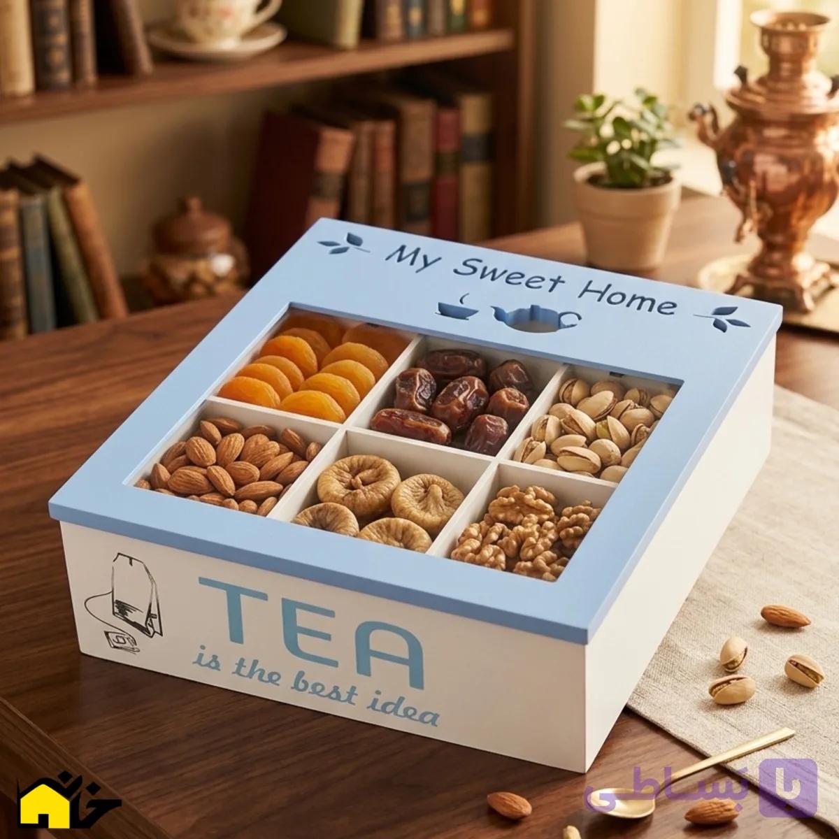 تی بگ چوبی رنگی مدل home — تصویر 1