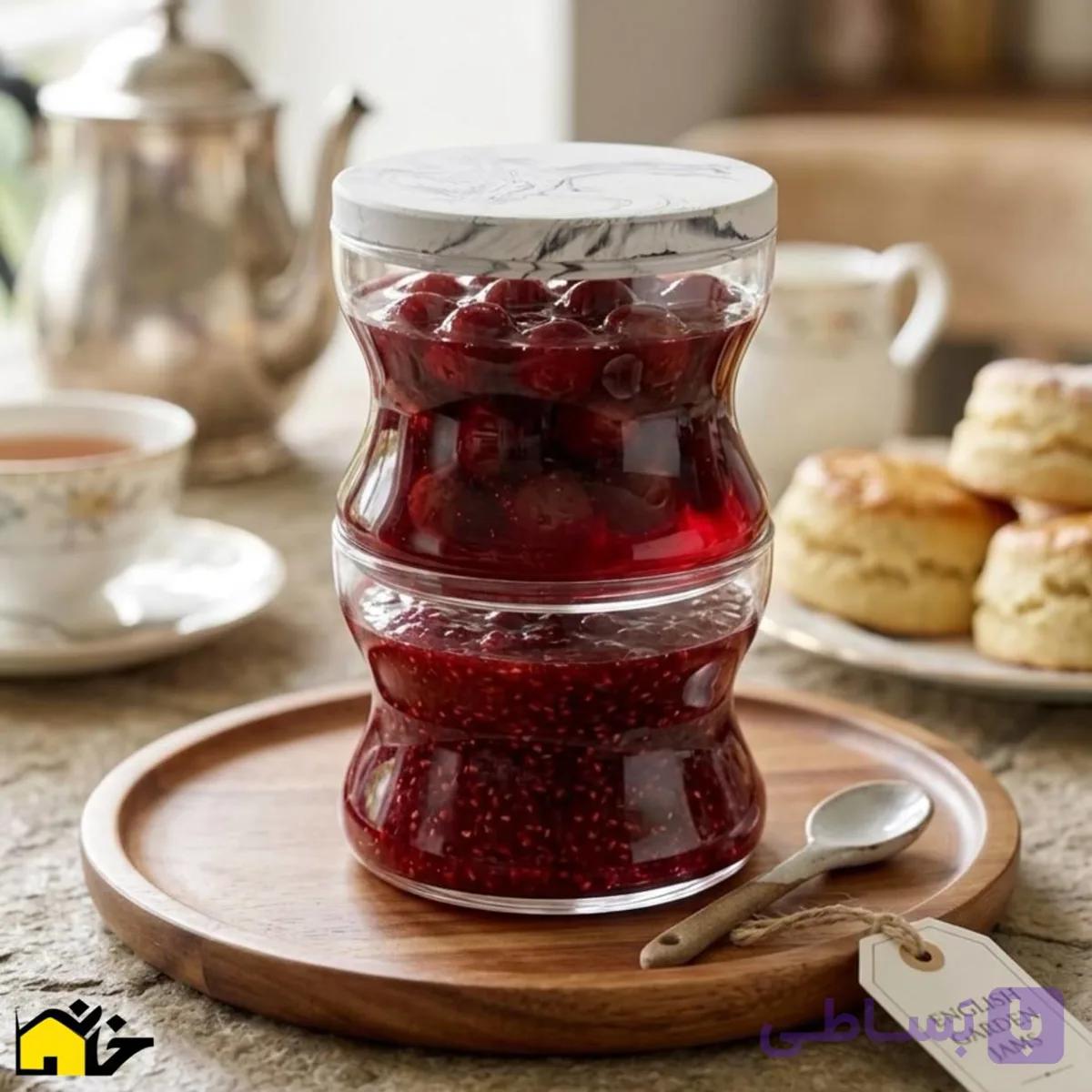 مربا خوری دو و سه طبقه شیشه ای مدل هلگا — تصویر 1