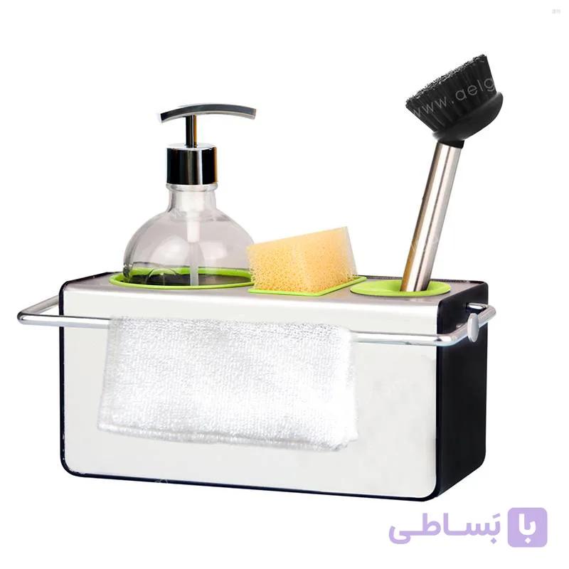 ست جا مایع ظرفشویی والرین با جای اسکاچ مدل 0060 | خرید نظم دهنده سینک