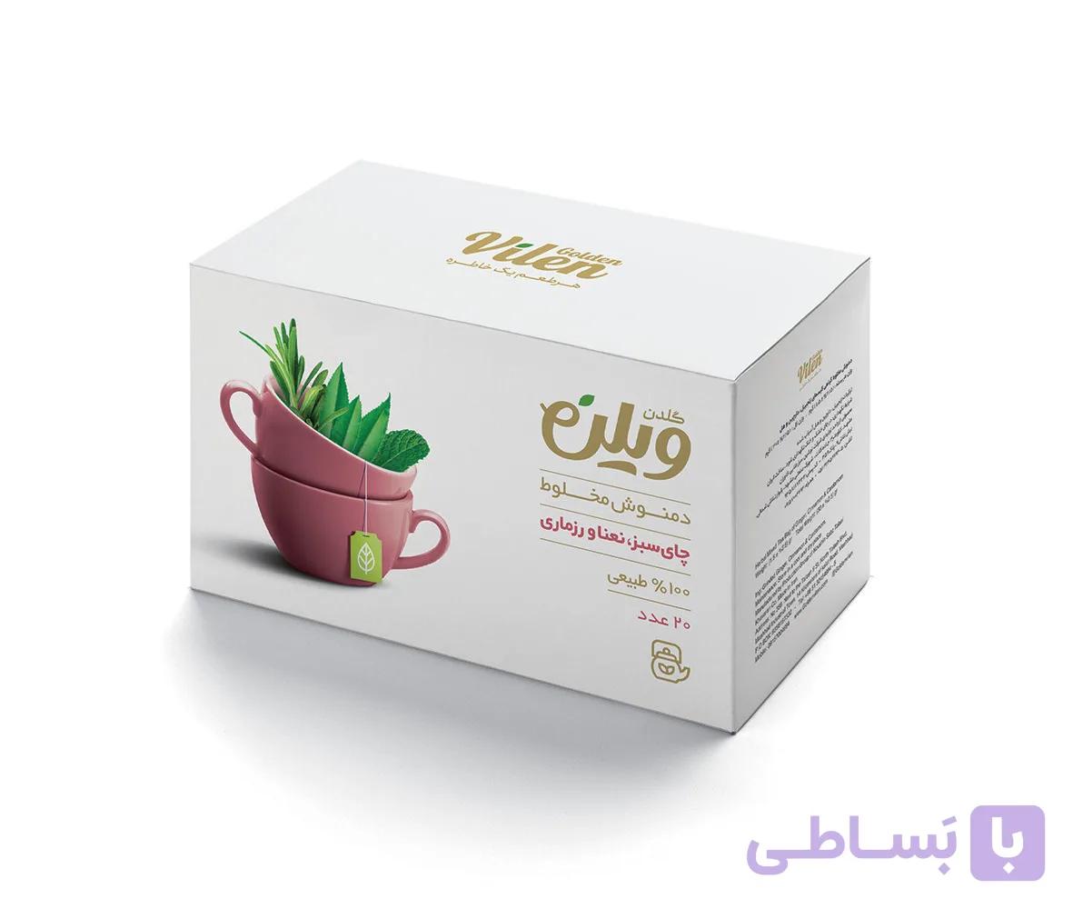 دمنوش کیسه‌ای چای سبز، نعناع و رزماری