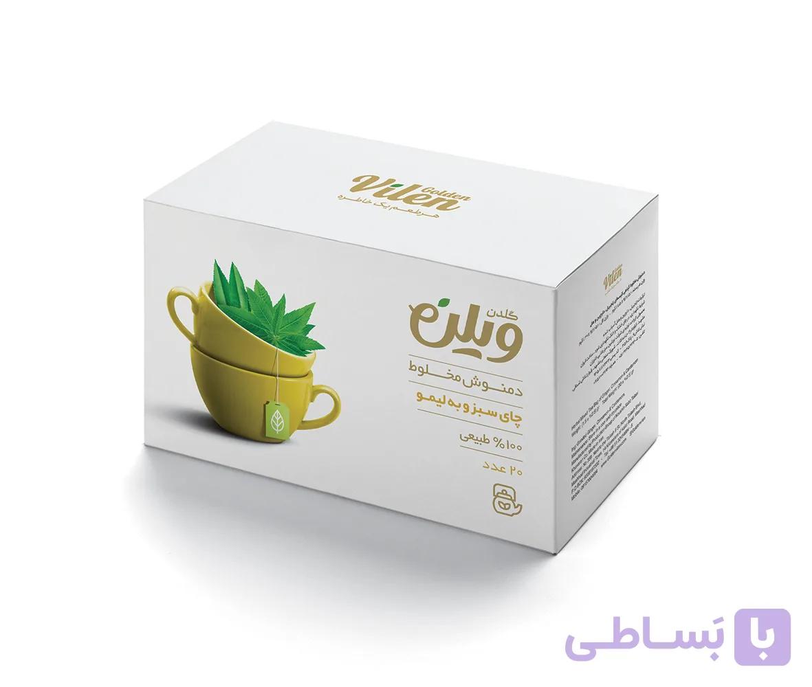 دمنوش کیسه‌ای چهار گیاه – کرفس، چای سبز، به‌لیمو و علف لیمو