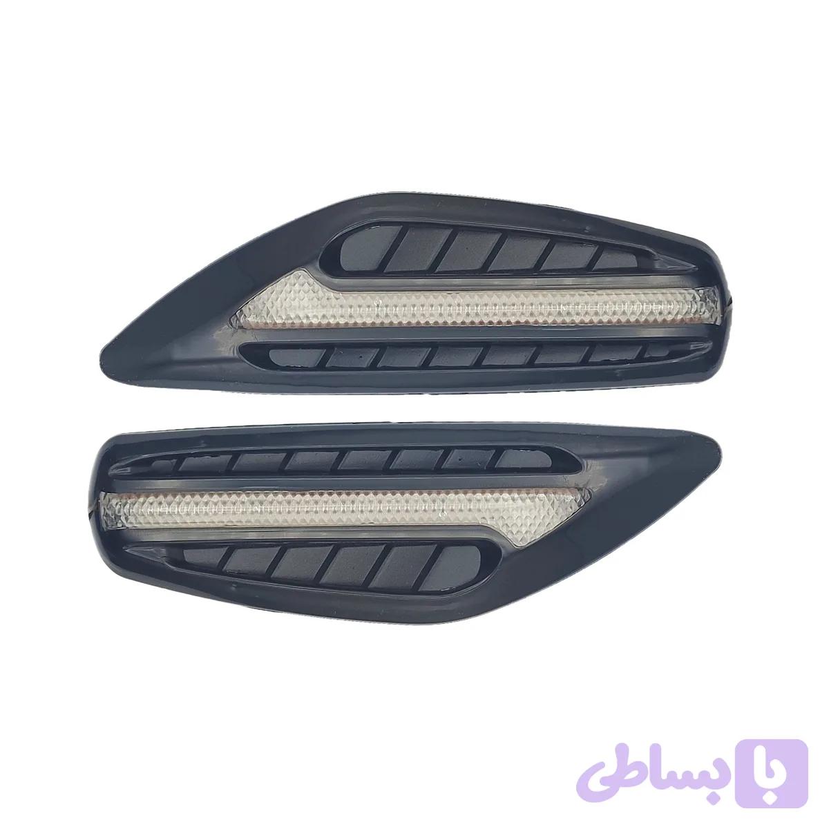 راهنما بغل گلگیر طرح هواکش دیلایت دار مدل BTS مشکی — تصویر 1