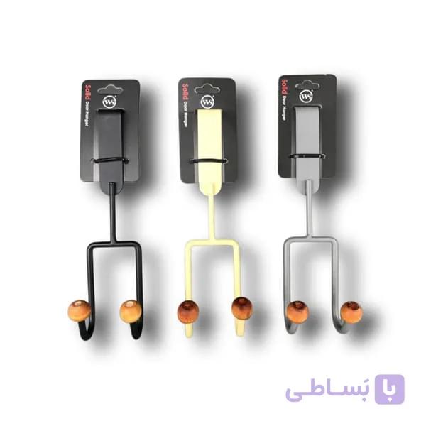 درب آویز 2شاخه مشکی دبلیو اس WS — تصویر 1