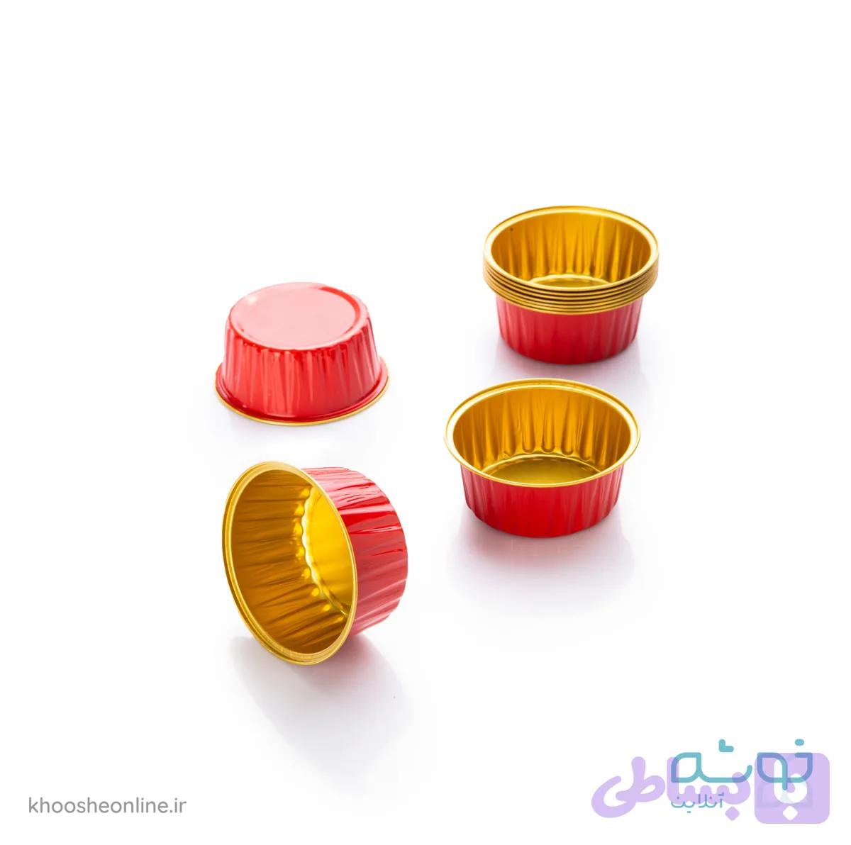 کپسول مافین آلومینیوم لبه پلیسه 10 عددی (قطر8ارتفاع3.5) — تصویر 1