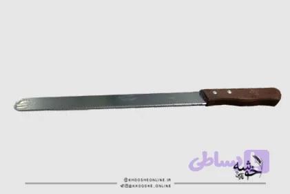 چاقو برش کیک دسته چوبی — تصویر 1