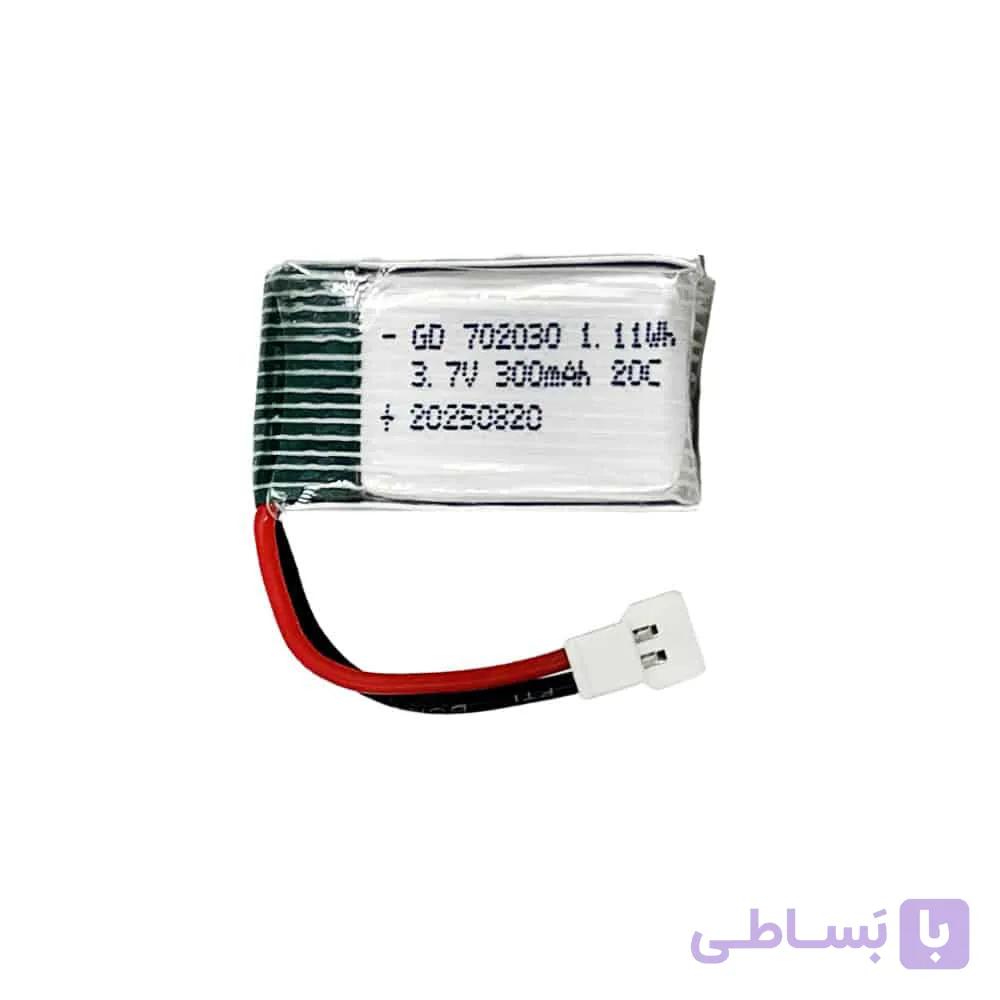 باتری لیتیوم پلیمر 3.7 ولت 300 میلی آمپری مدل 702030