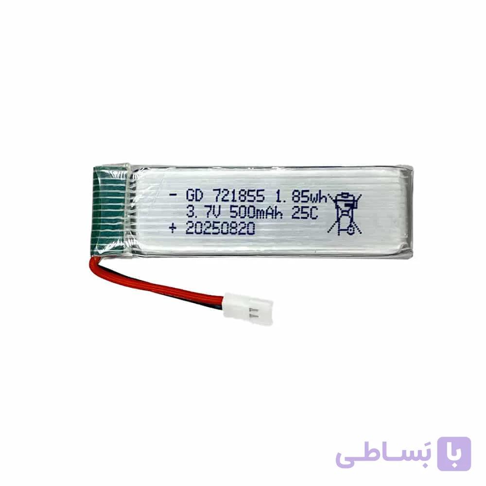 باتری لیتیوم پلیمر 3.7 ولت 500 میلی آمپری مدل 721855
