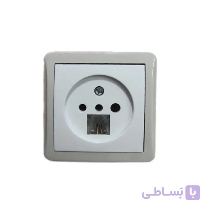 پریز تلفن دو منظوره روکار پارت مدل شهاب — تصویر 1