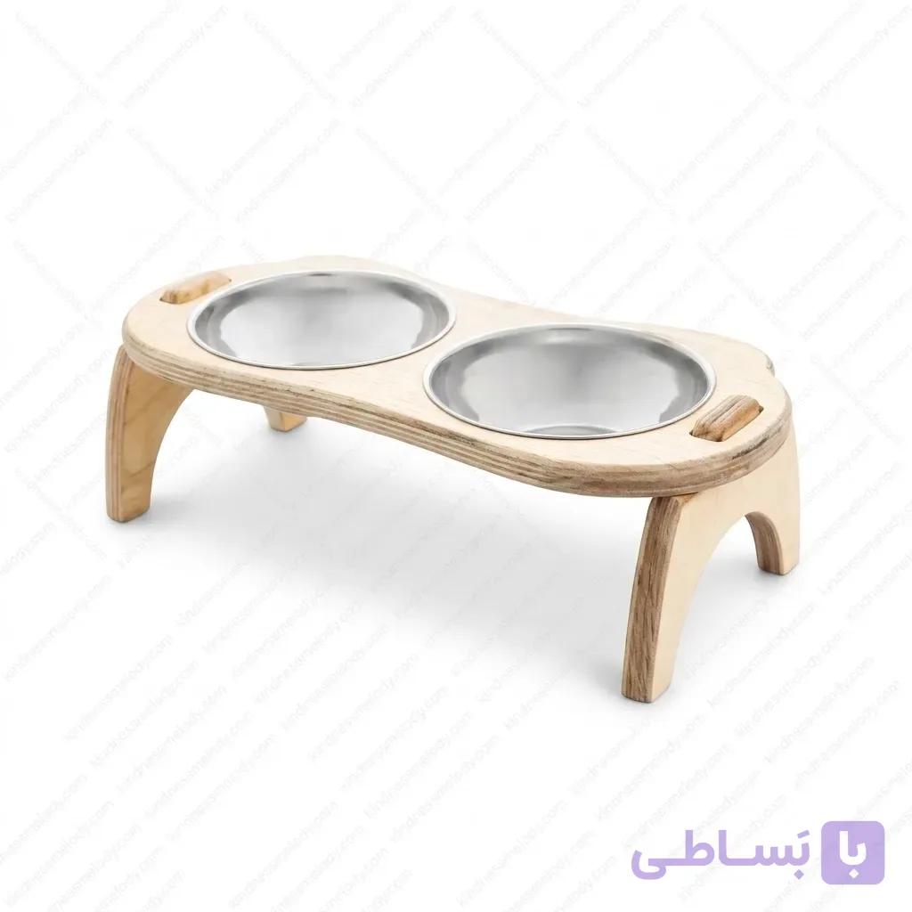 ظرف غذای کامپلای وود نیناپت مدل پلاتو سایز ۳ NinaPet Plato Wooden Bowl