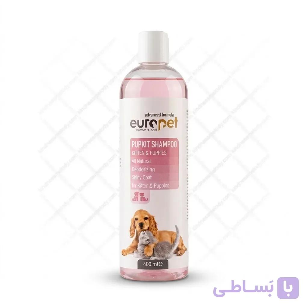 شامپو توله سگ و بچه گربه یوروپت مدل Puppy and Kitten حجم ۴۰۰ میلی لیتر