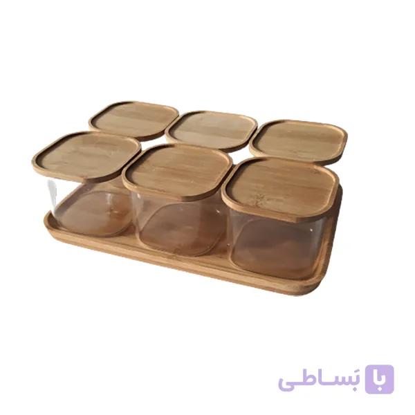 ست آجیل خوری بامبو اولالا شش عددی 7156 — تصویر 1