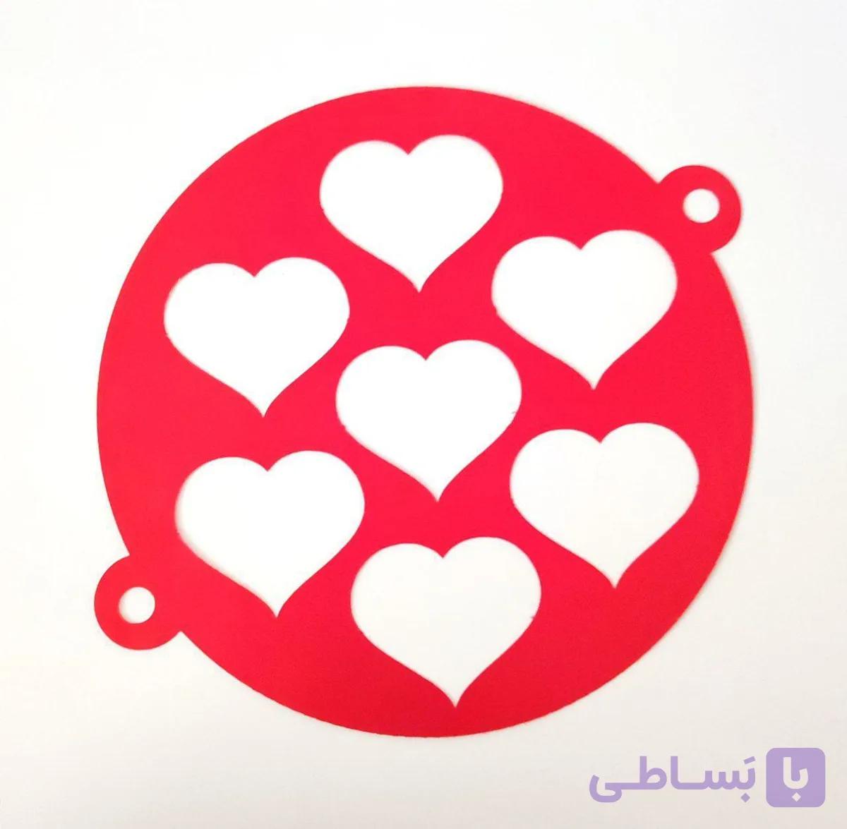 شابلون روی کیک 7 قلب