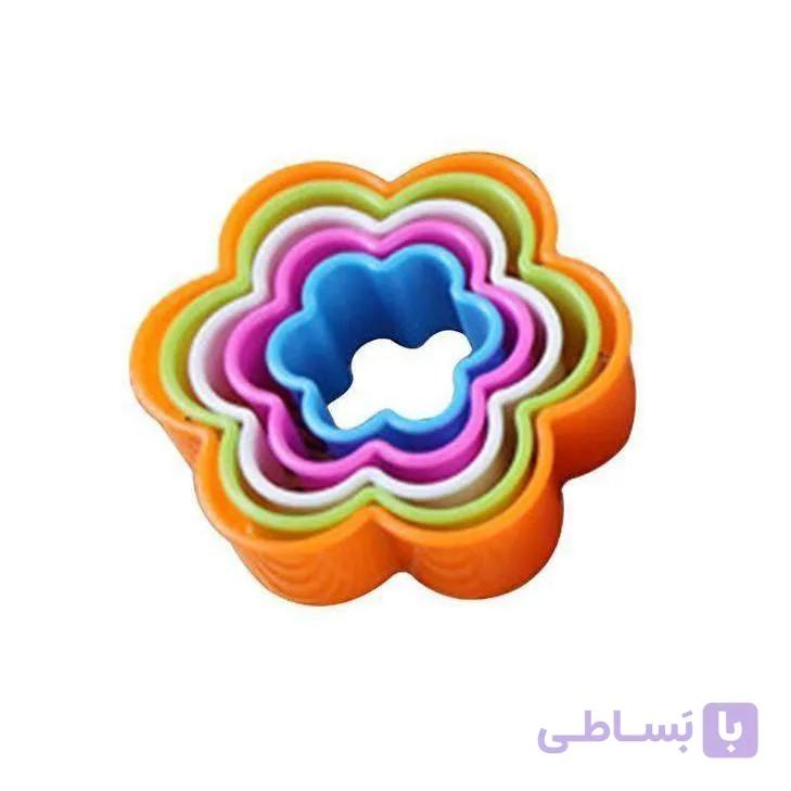کاتر رنگی 5 عددی طرح گل شش پر — تصویر 1
