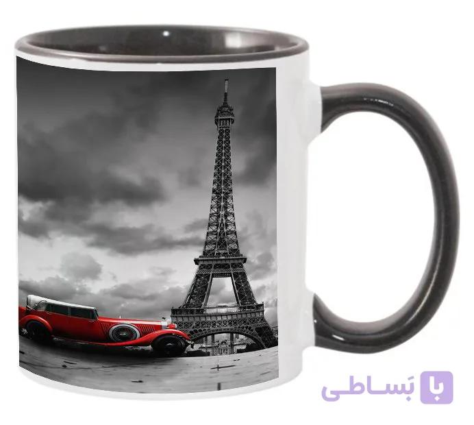 چاپ عکس دلخواه روی لیوان سفید دسته داخل مشکی با شناسه 8627 — تصویر 1