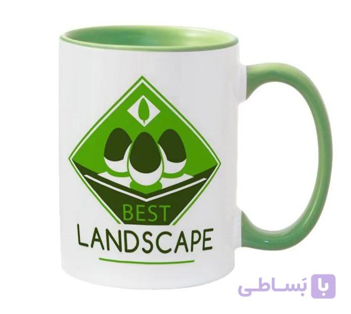 چاپ عکس دلخواه روی لیوان سفید دسته داخل سبز با شناسه 8632 — تصویر 1