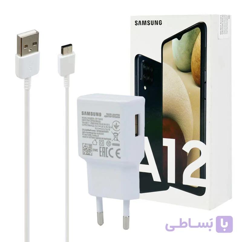شارژر دیواری فست شارژ سامسونگ Samsug A12 – 15W + کابل، هندزفری و جعبه گوشیSamsung A12 2A PD 15W Fast Charger With Type-C Cable and Pack