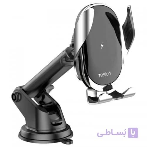 هولدر و شارژر وایرلس یسیدو مدل Yesido C78 15WYesido C78 Phone Holder Car Mount and Wireless Fast Charging Bracket