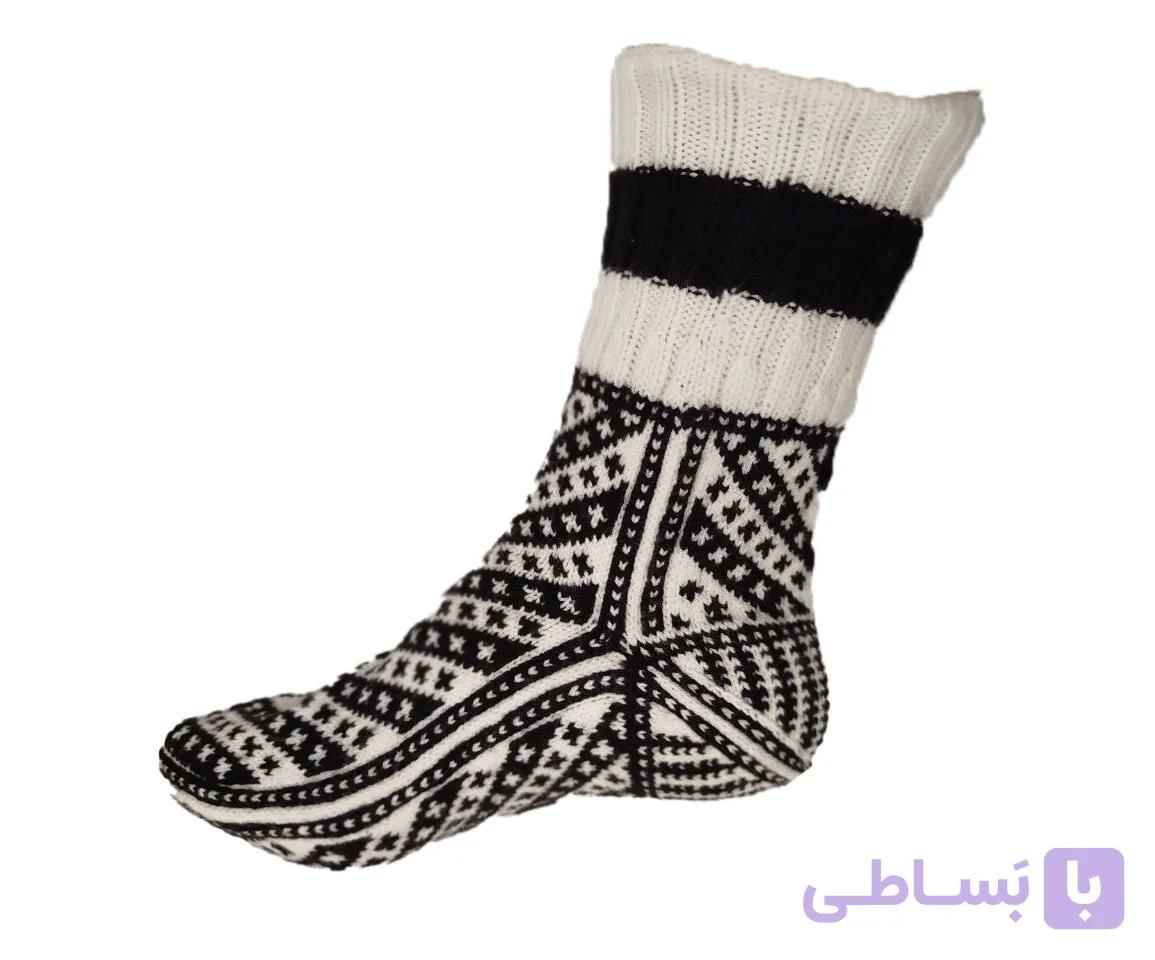 جوراب کاموایی دستباف ساقدار کد 402 سایز 42-44 — تصویر 1