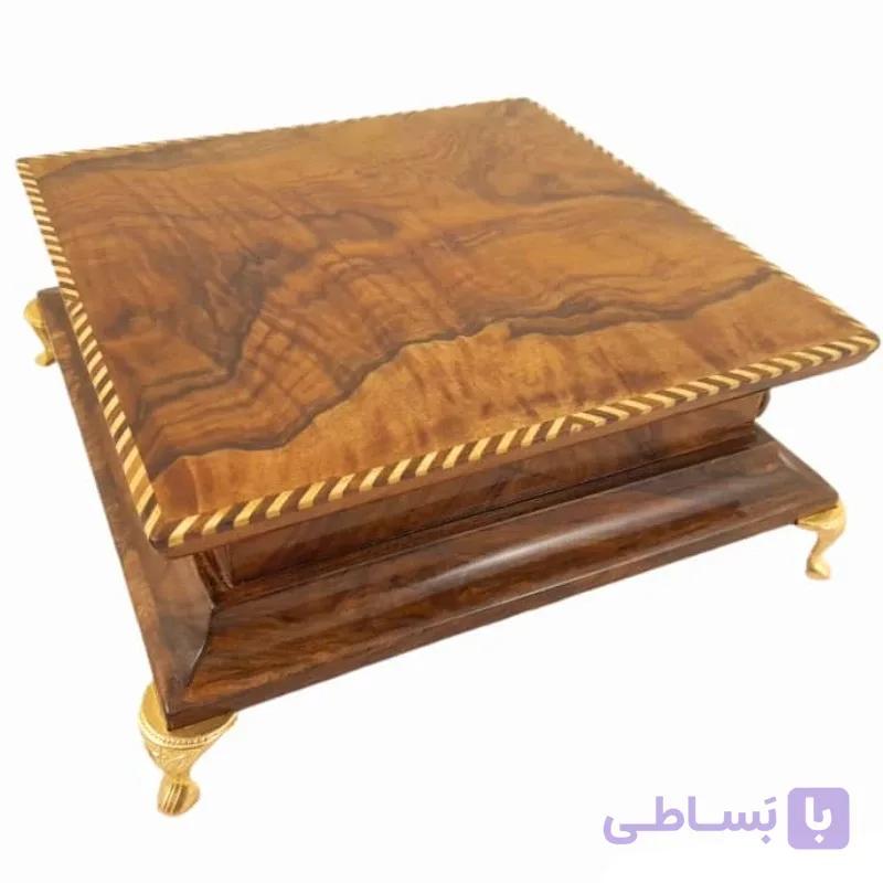 جعبه جواهرات چوبی دست ساز ریشه گردو کد 104 — تصویر 1