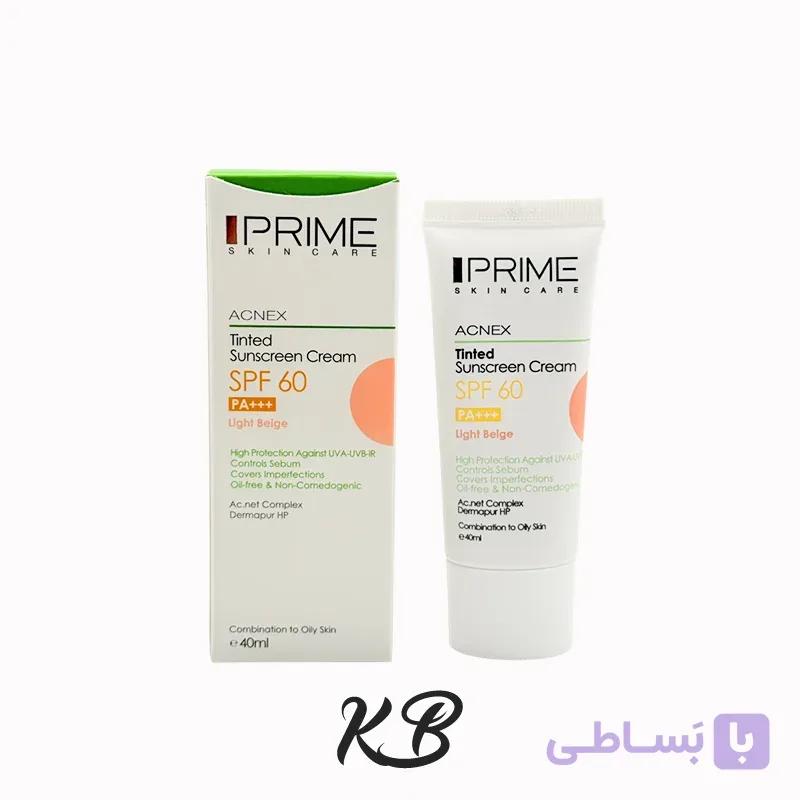 کرم ضدآفتاب رنگی SPF60 پرایم لایت بژ