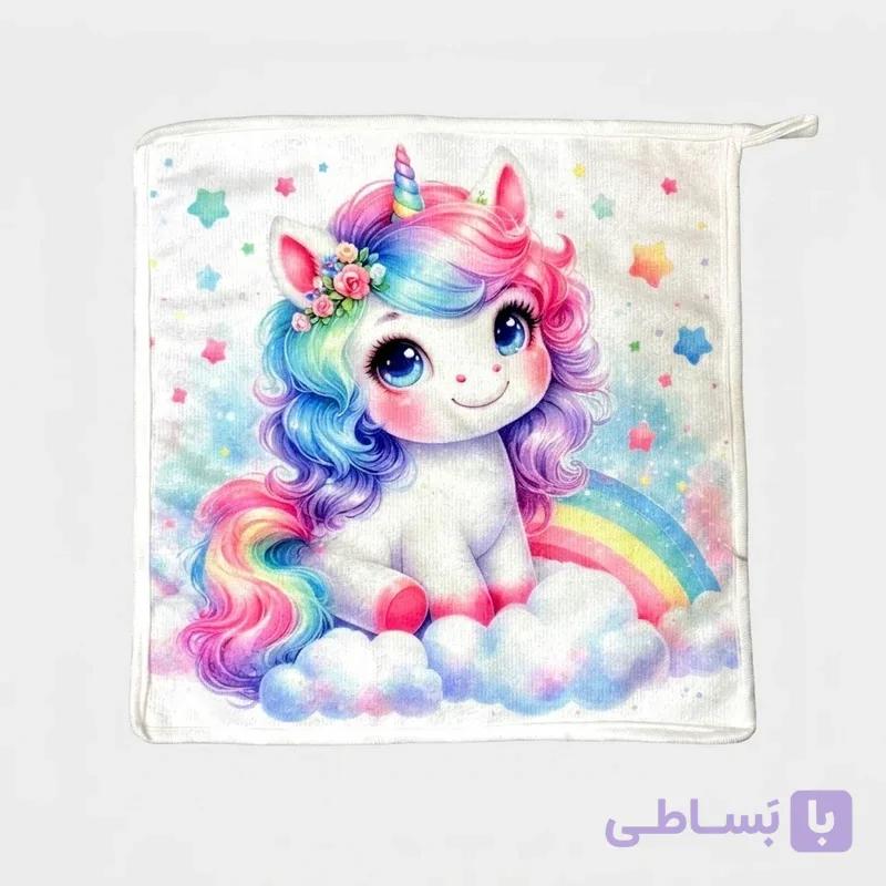 حوله دست و صورت نوزاد مدل یونیکورن (unicorn) — تصویر 1