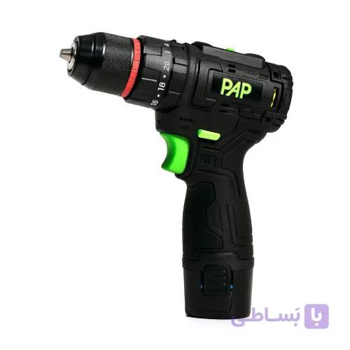 دریل شارژی چکشی براشلس 12 ولت PAP مدل BID-1215