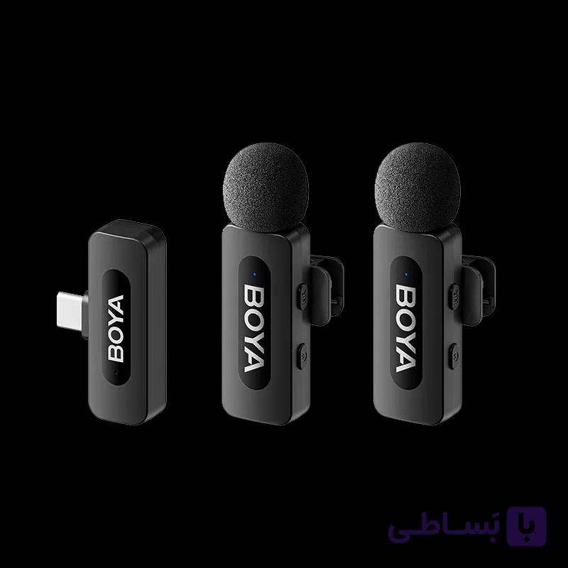 میکروفون یقه ای بویا مدل BY-V20 V2.0 BOYA ا دو مخاطب با پورت type c — تصویر 1