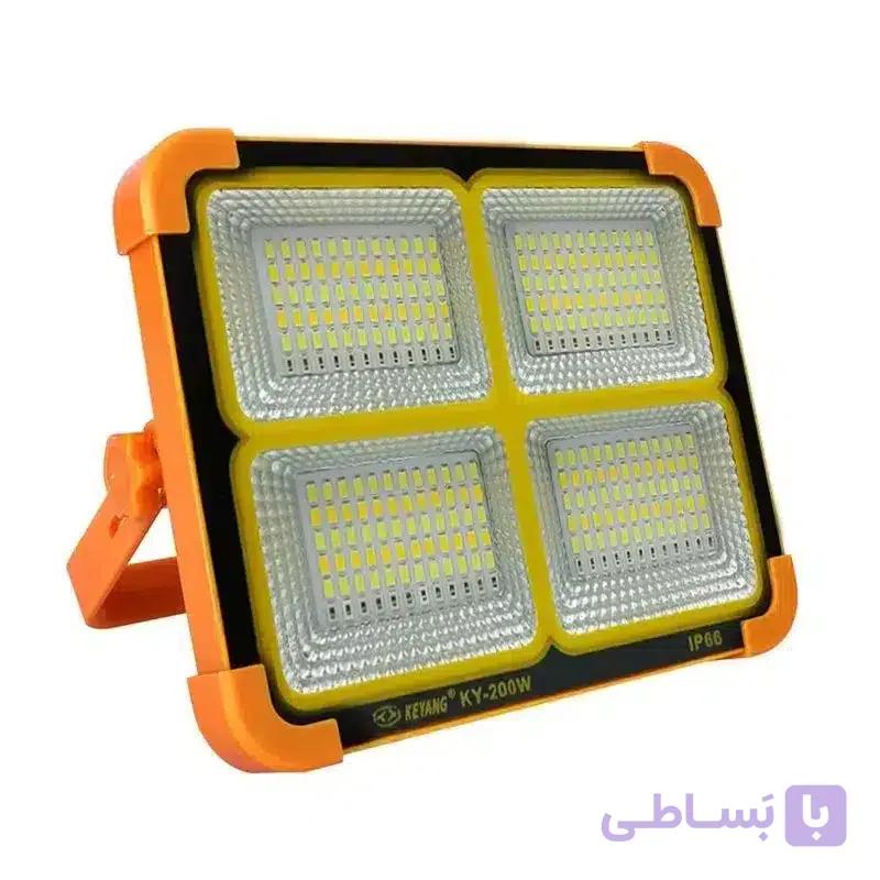 پرژکتور خورشیدی کیانگ KY-200W (۲۰۰ وات) | چراغ شارژی قدرتمند کمپینگ — تصویر 1