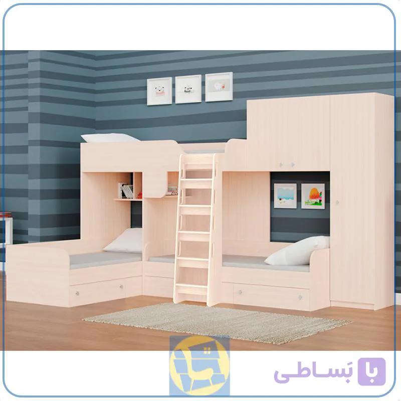تخت خواب دو طبقه سه نفره TBJ170 — تصویر 1