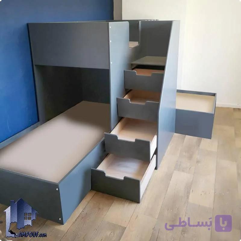 تخت خواب دو طبقه سه نفره TBJ122 — تصویر 1