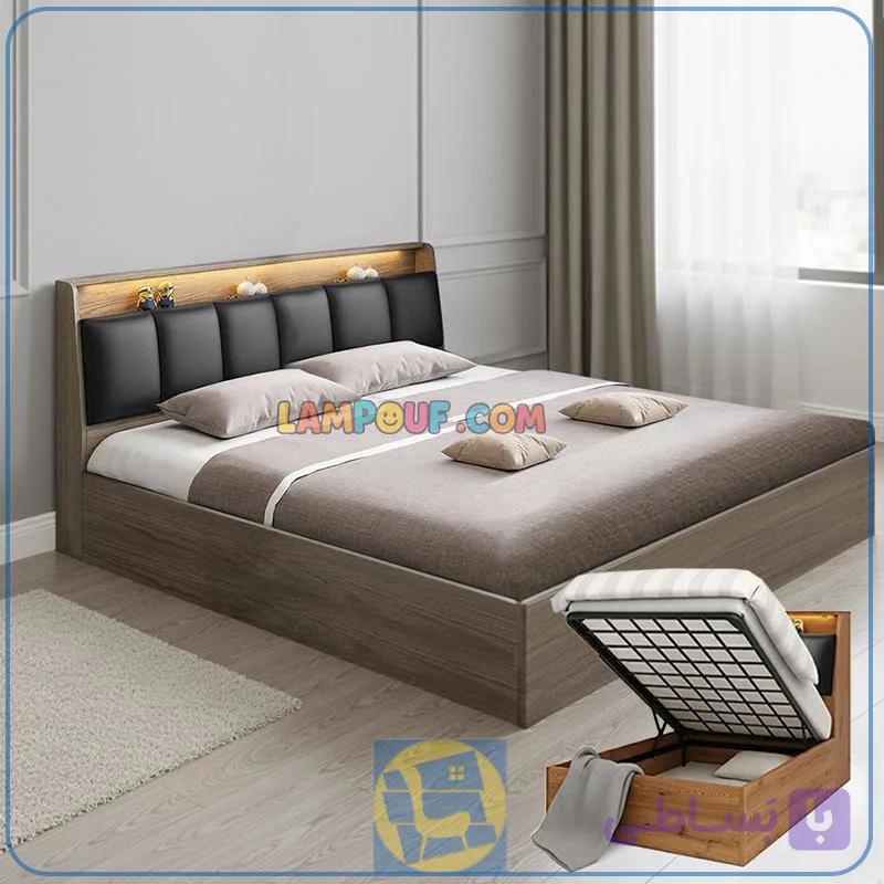 تخت خواب دو نفره جکدار DBJ232 — تصویر 1