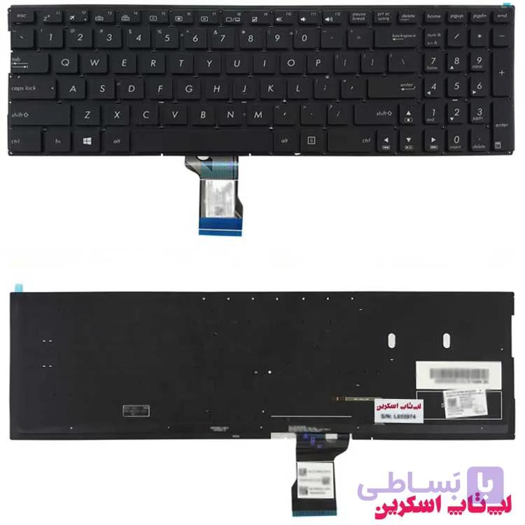 کیبرد لپ تاپ ایسوس N501 مشکی-اینترکوچک-بابک لایت-بدون کلید پاور
