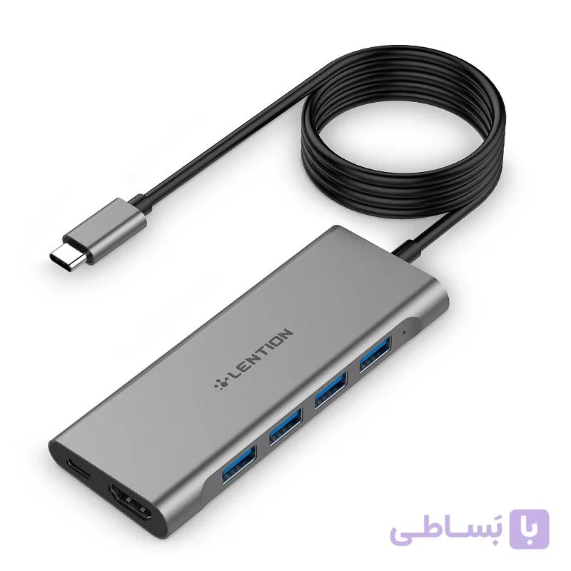 هاب 6 پورت LENTION USB-C سری SAILINGمدل C35 — تصویر 1