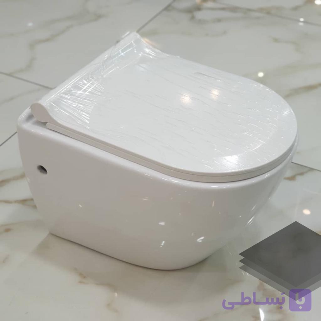 توالت فرنگی والهنگ ایساتیس مدل سیکاس مشکی همراه با پیچ نصب — تصویر 1